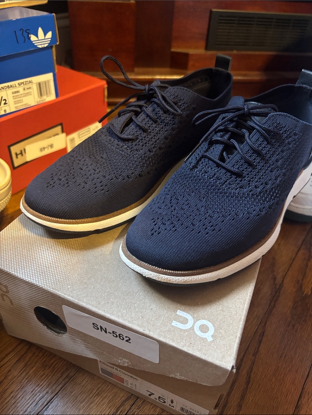 Cole Haan Men's Dark Navy Knit Lace-Up Sneakers